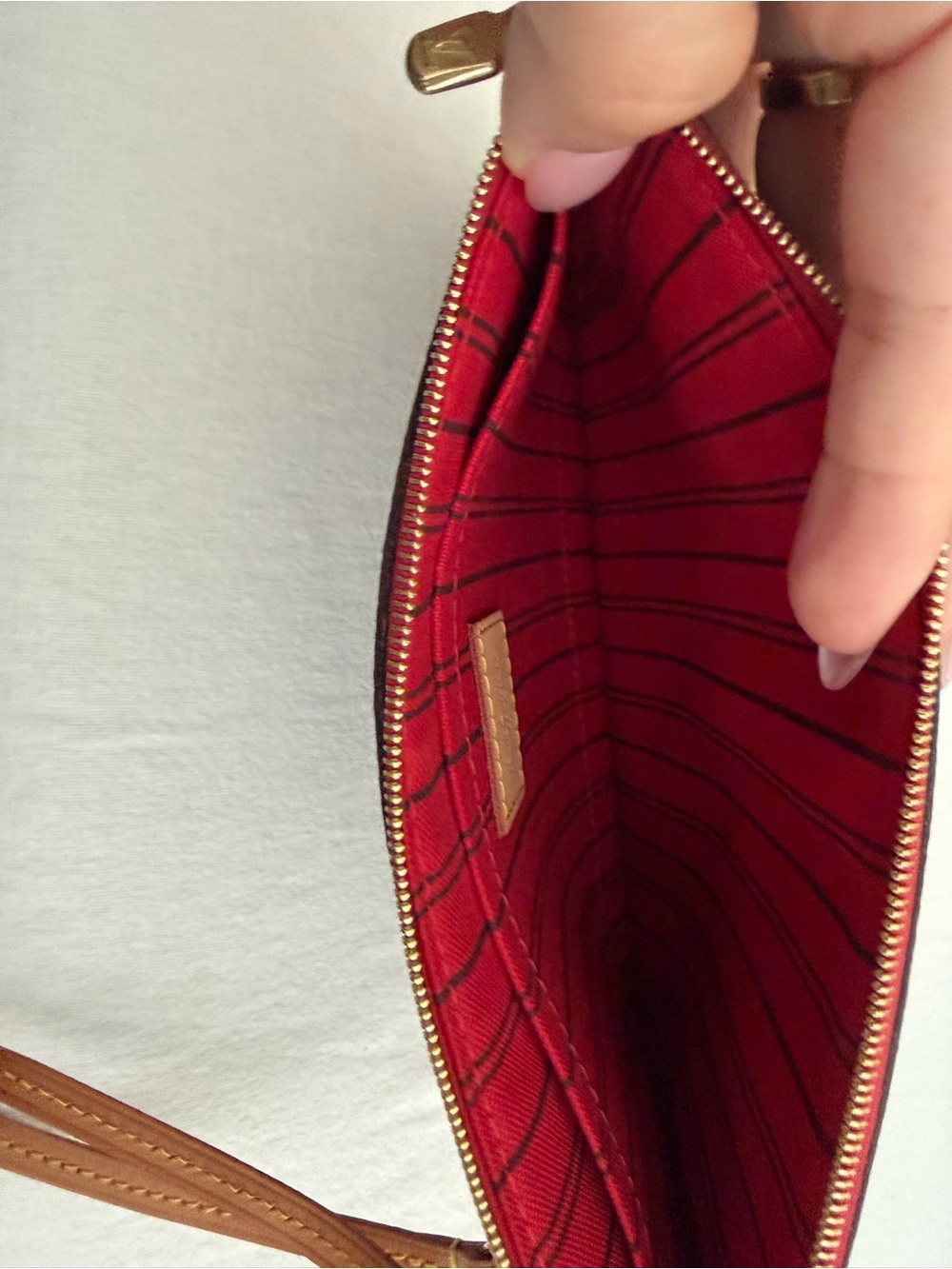 Louis Vuitton Brown Monogram Zip Wristlet with Tan Strap - Picture 2 of 5